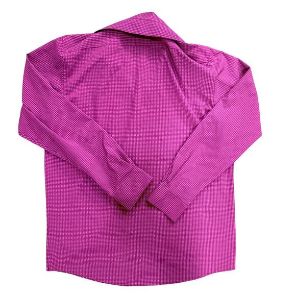 Jones New York Slim Fit Burgundy Long Sleeve Dress Shirt Men L Office Fall Work - Picture 2 of 7